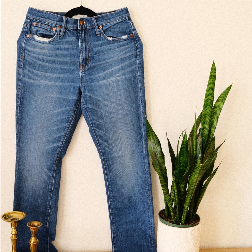 Straight leg Madewell medium wash denim